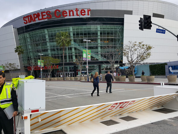 Portable Barrier Outside Of Staples Center
