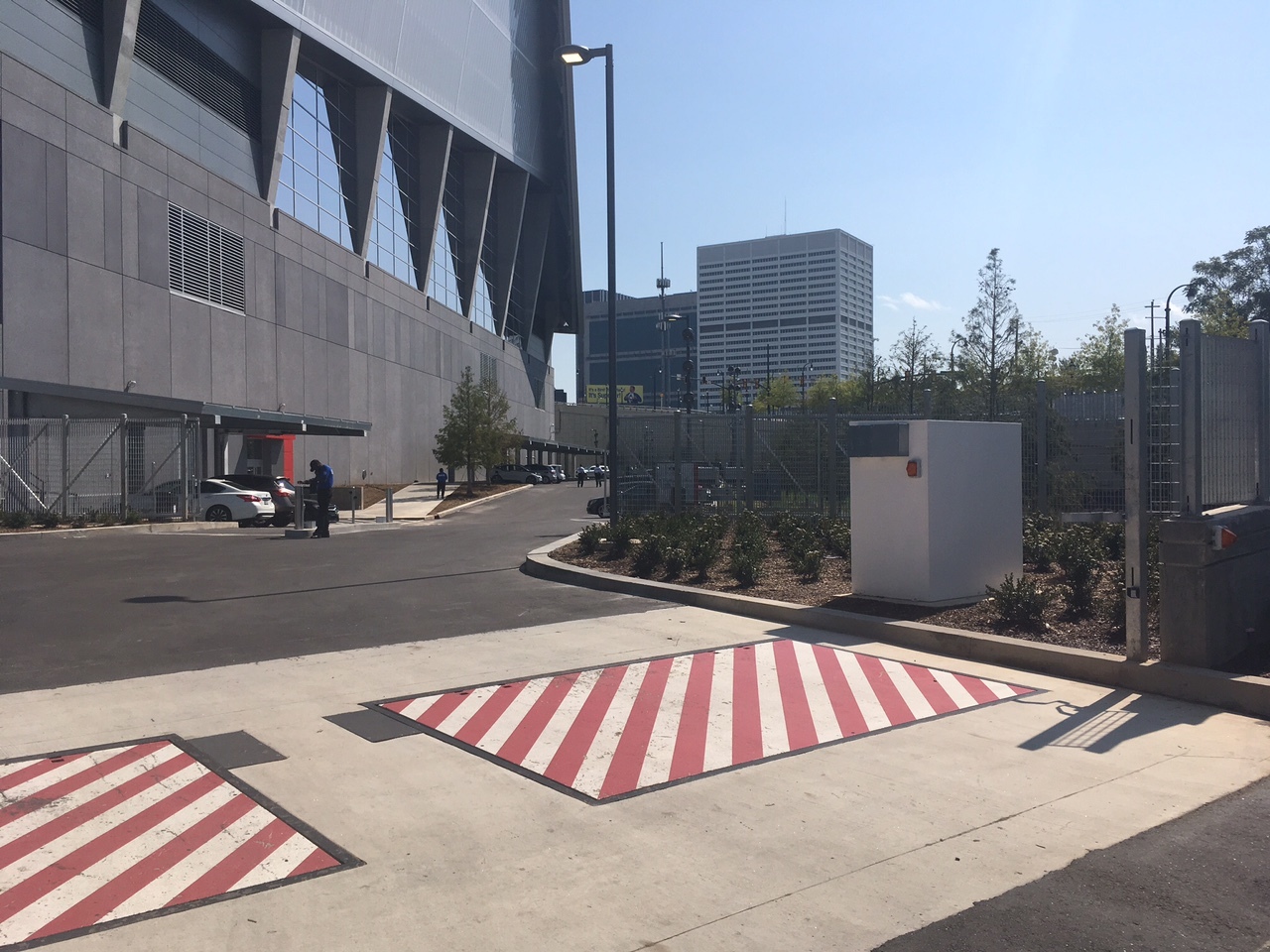 Larger Barriers Outside Of Mercedes-Benz Stadium
