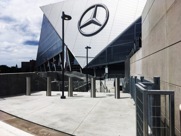 Bollards In Front Of Mercedes-Benz Stadium