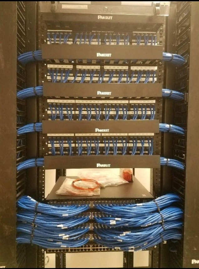data rack for structured cabling system